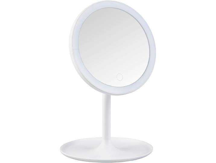 Schminkspiegel MIRRORS AND MORE LILIA , weiss (schwarz), B:18cm H:29,7cm, Spiegelglas, Spiegel, Schminkspiegel