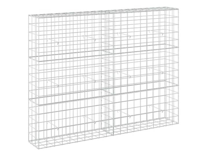 Gabion aus verzinktem Stahl, 200 x 30 x 150 cm, Draht, 5 mm, Maschenweite Korrosionsbeständiger verzinkter Stahl, Maschenweite 10 x 10 cm, Haken und Clips, Stauwand, Beet, Gartenteiler