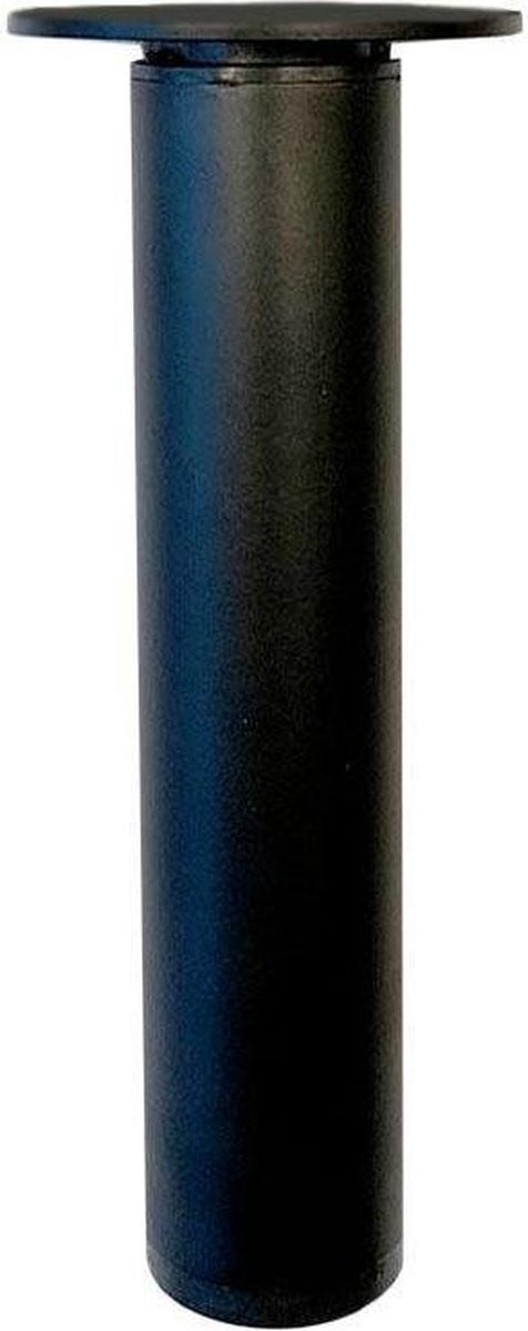 FLE Stalen verstelbare meubelpoot zwart rond ø 3 cm, Hoogte: 15,5 cm