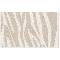 FUSSMATTE Zebramuster - Beige - Weiß - Tiermuster Schmutzfänger 150x90 cm