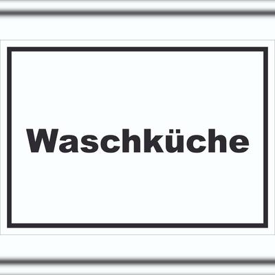 HB-Druck Waschküche Schild mit Text Waschraum waagerecht A0 (841x1189mm)