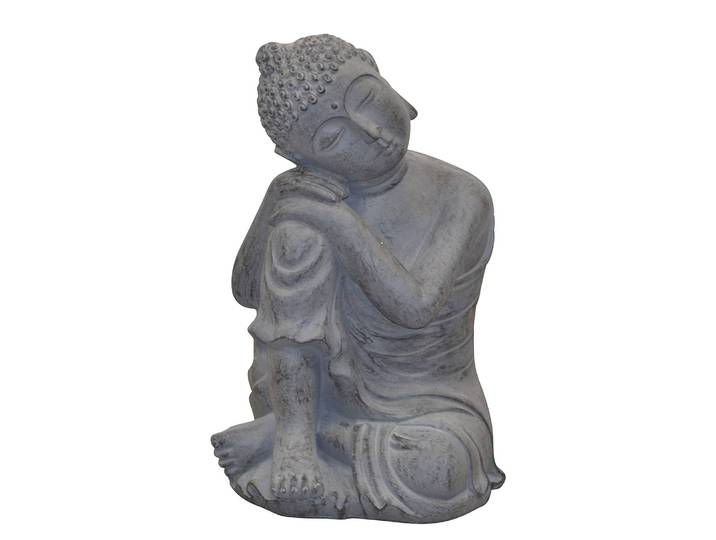 Standdekoration Sitzender Buddha 27 x 48 x 29cm Grau