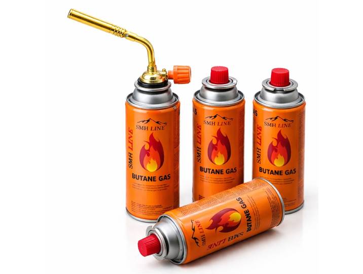SMH LINE® Lasbrander - Gasbrander - 1300°C - Bunsenbrander - Soldeerbrander - Incl. 4x Gasflessen