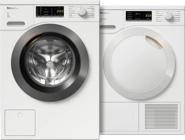 Miele WEA 128 WCS Wasmachine en Miele TEA 528 WP EcoSpeed Droger set