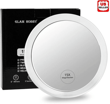 Lush Living Finds Magnifying Make Up Mirror, Round Large View With Suction Cup Mount, Portable Acrylic Frame For Travel & Detail Makeup Magnifying Make Up Mirror, Round Large View With Suction Cup Mount, Portable Acrylic Frame For Travel & Detail Makeup