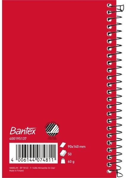 Bantex Not Spiral Notesbog, 140x90 Mm