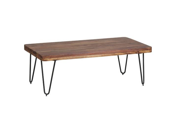 Couchtisch mit Holzplatte Bagli, Sheesham/Schwarz