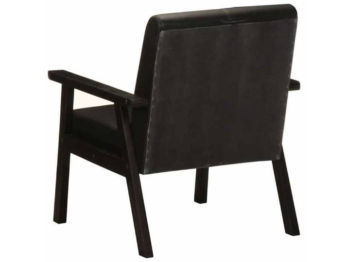 Noir CHAISE/FAUTEUIL - SARAZYJ - 61x70x74cm - Fauteuil noir cuir véritable Hot13547718
