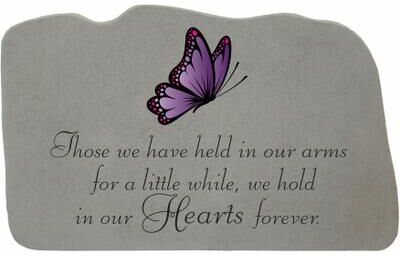 Those We Have Held Butterfly Garden Memorial Accent Stone by Kay Berry in Grey