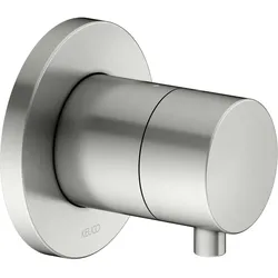 KEUCO IXMO Absperrventil Unterputzmodell für 1 Verbraucher mit Comfort Griff, Rosette rund, 59541061001, Farbe: Edelstahl-finish