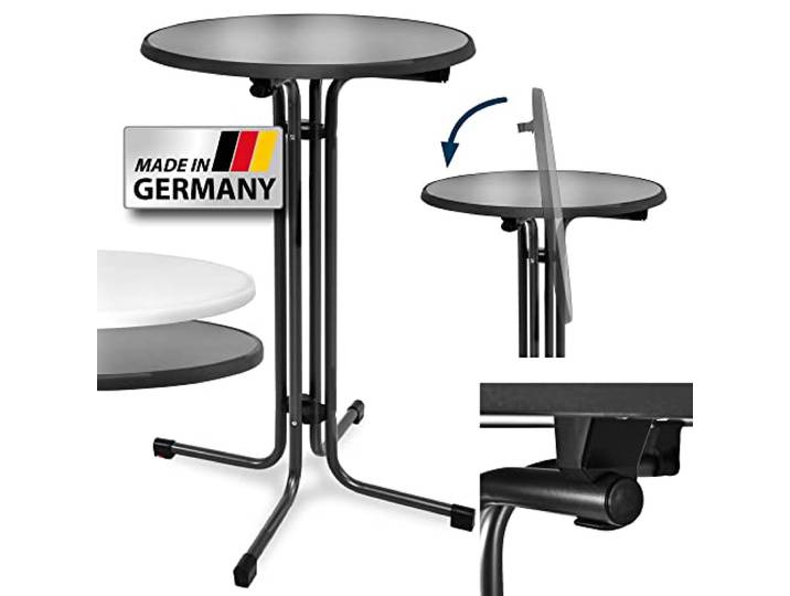 Beautissu Stehtisch Klappbar Outdoor Höhenverstellbar Rund TÜV Partytisch