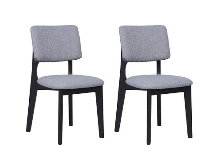 byLIVING Esszimmerstuhl 2er-Set ELSA, Webstoff grau, Massivholz schwarz