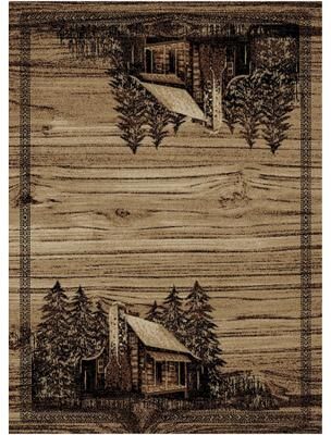 Mayberry Rug American Destination Rocky Bottom Brown Rustic Lodge Area Rug
