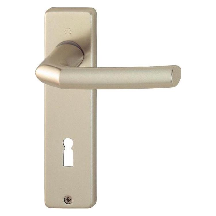 Hoppe Kurzschildgarnitur Birmingham 1117/202KP/AP Aluminium F2 OB eckig Drückergarnitur (Türschildgarnitur) (2592513)