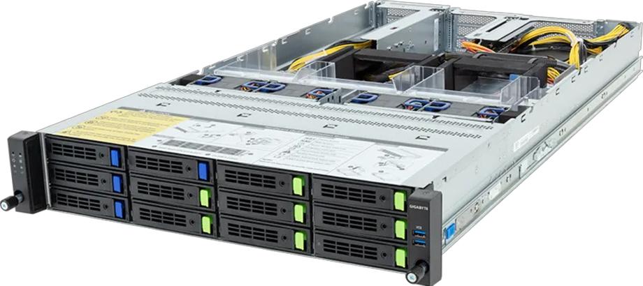 GIGABYTE R283-ZF0-AAL1 - rev 3.x, LGA 6096, AMD EPYC 9004, DDR5-SDRAM, Dodeka-Kanal, 2.5,M.2, HDD & SSD