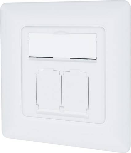 Digitus DN-9010/8-2 Netzwerkdose Unterputz Einsatz mit Zentralplatte und Rahmen CAT 6a Weiß