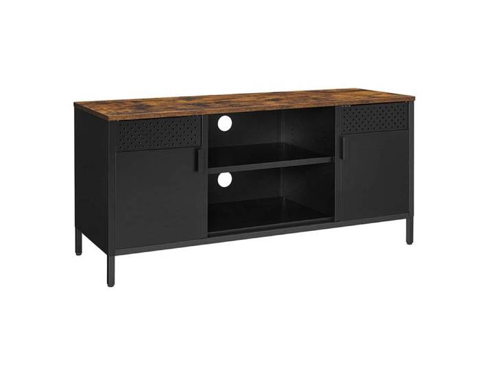 Meuble TV support de télévision buffet bas avec 3 étagères réglables pour TV jusqu'à 55