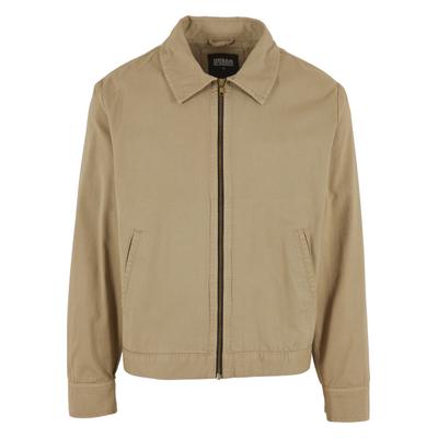 Langmantel URBAN CLASSICS "Urban Classics Herren Workwear Jacket", Herren, Gr. XXL, beige (unionbeige), 65% Polyester, 35% Baumwolle, unifarben, relaxed fit, amerikanischer Ausschnitt, Mäntel