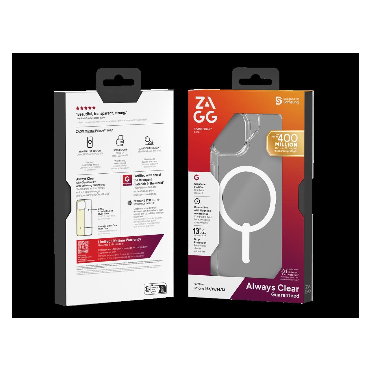 Zagg Back panel cover Protection Bundle for iPhone 16e: Case with MagSafe and Screen Protector (Apple iPhone 16e) (ZAGG)