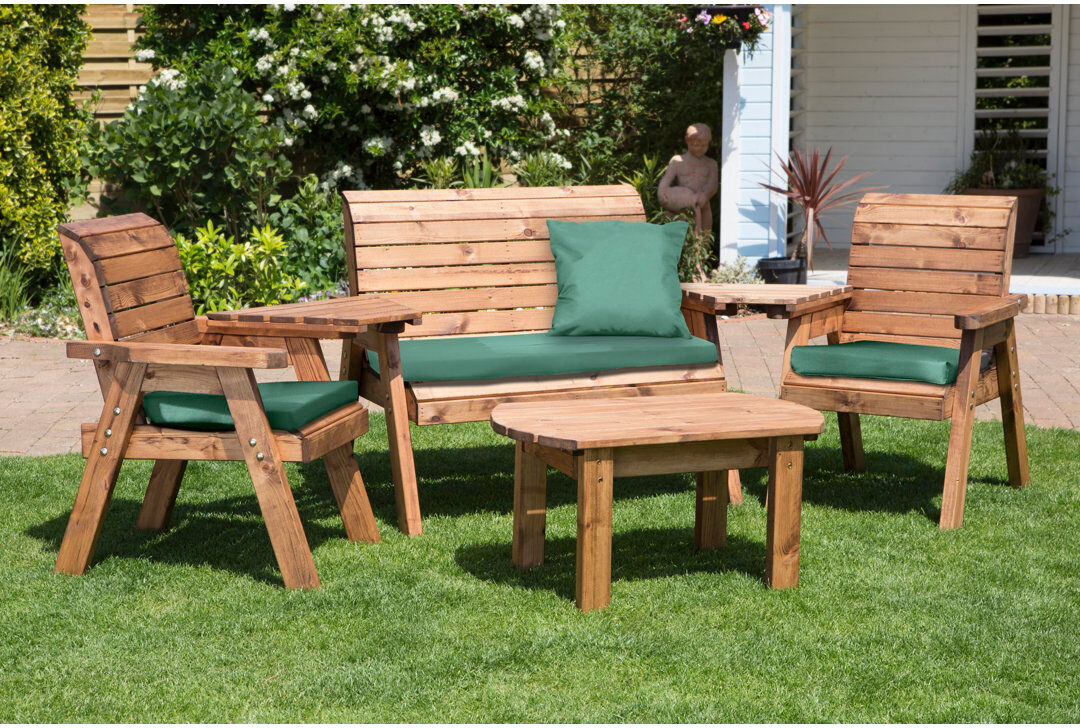 Union Rustic Gagnon 4 Seater Sofa Set Green 4