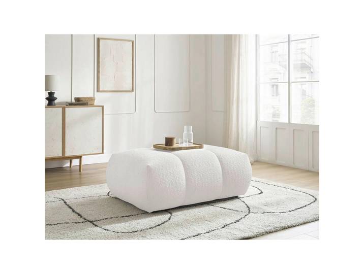 Hocker Fuji, Weiß, Kunststoff, rechteckig, 112x44x80 cm, Wohnzimmer, Hocker, Sitzhocker