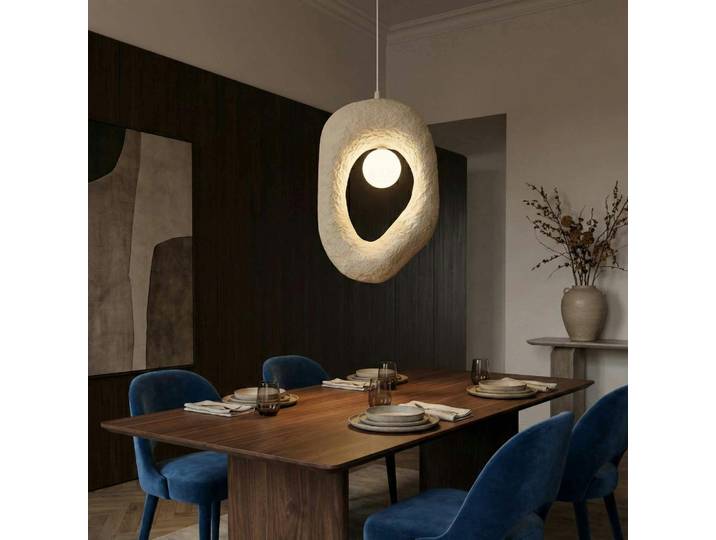 Suspension anneau organique design NOXIS - Beige