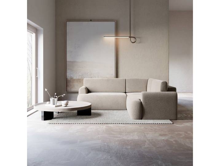 Canapé d'angle - Kaveo - 245 cm - chenille taupe universel avec angle