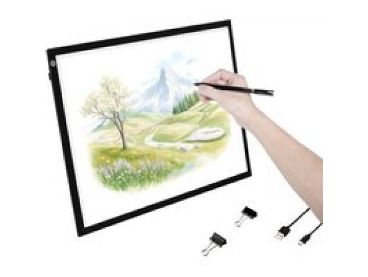 VEVOR Tablette lumineuse LED A3, table lumineuse dessin avec 3 niveaux luminosité réglable, tableau dessin avec câble USB, pour peinture diamant, animation, croquis, pochoir, artistes, traçage, noir