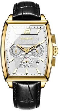 Everyday Crate OCHSTIN Classic Leather Quartz Watch Waterproof Luminous Mens Timepiece gold Black 01