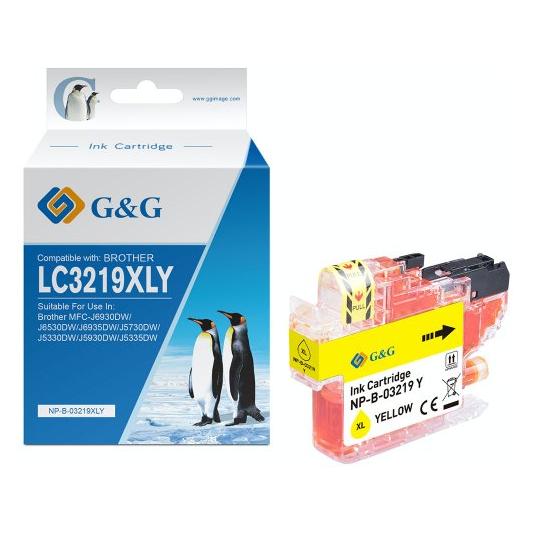 G&G Gelbe Tintenpatrone, kompatibel mit Brother (Y) (13990)