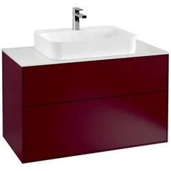 Villeroy und Boch Finion Waschtischunterschrank G35100HB 100x60,3cm, Emotion, Abdeckplatte white matt, Peony Matt
