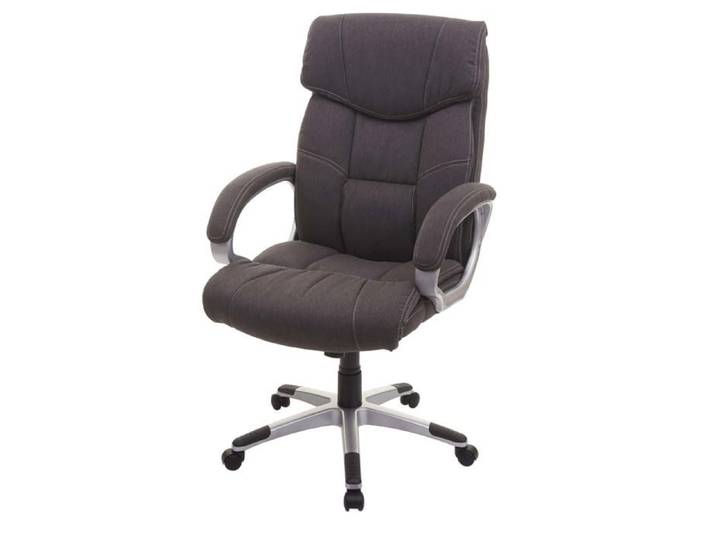 Fauteuil chaise de bureau sur roulettes pivotante tissu gris fonce 04_0001808