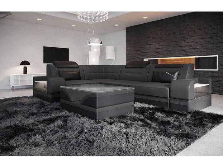 Mini Ecksofa Trivento Kompakt L-Form in Leder