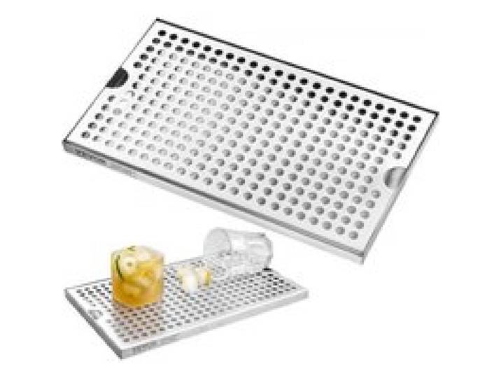 VEVOR 304 Edelstahl-Tropfschale, Bierabtropfschale mit 4 Rutschfesten Gummipads & Abnehmbarer Abdeckung, 300 x 180 x 25 mm Bar-Tropfschale Geeignet für Restaurants, Bars, Küchen, Café usw.