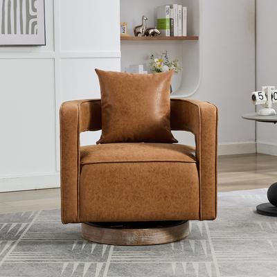 GREATPLANINC Swivel Accent Barrel Chair Open Back Leisure Arm Chair