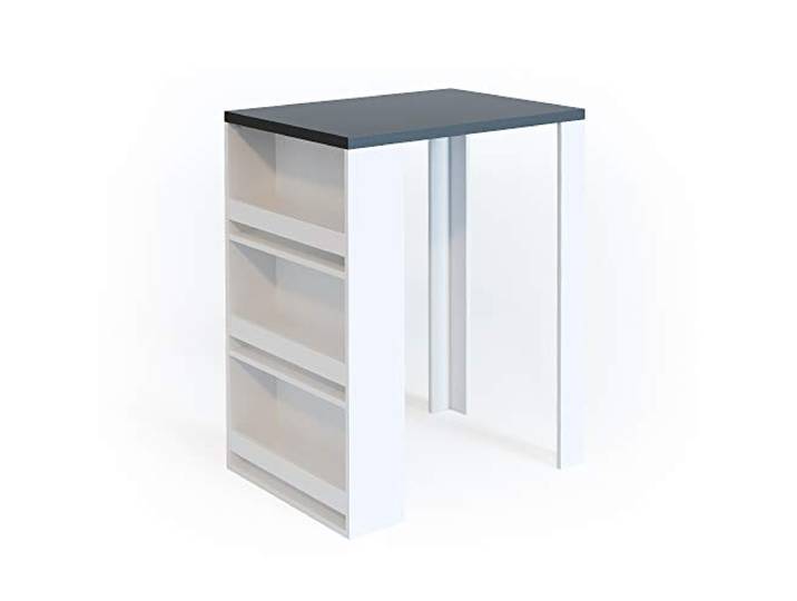 Vicco Bartisch, Anthrazit/Weiß, 57 x 80 cm mit offenen Ablagen zur platzsparenden Aufbewahrung