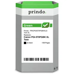 Prindo, Druckerpatrone, kompatibel mit Canon PGI-570PGBK  Twin (BK)
