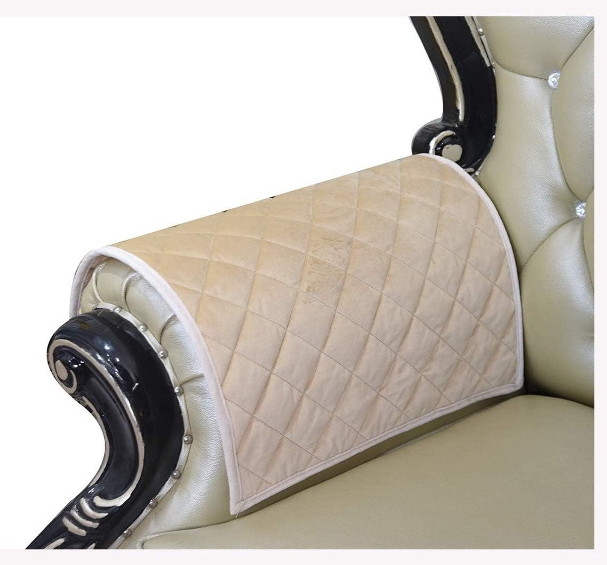 Antislip Armleuninghoezen Beige - Ultra zachte Fluwelen Bankbeschermers - 50 x 60 cm