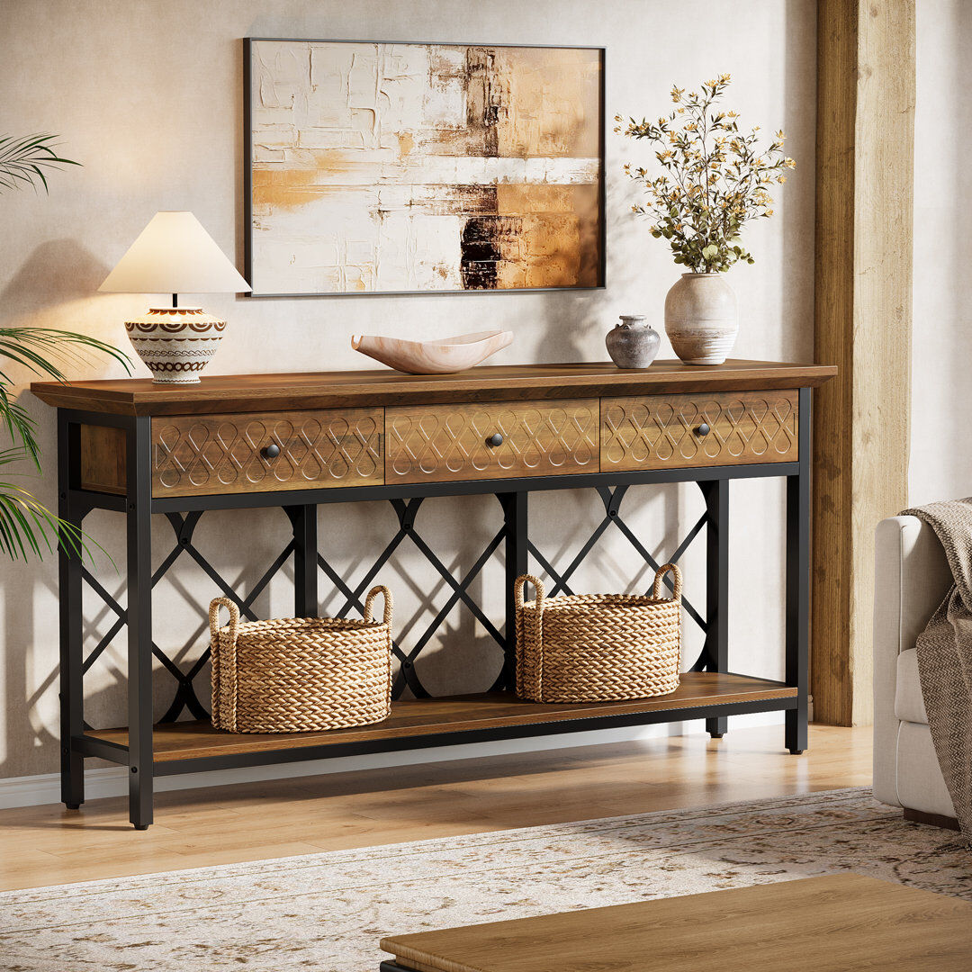 Blue Elephant 180 cm W Console Table Brown 90cm H X 180cm W X 30cm D