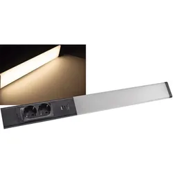 60cm ChiliTec LED Unterbauleuchte "Arusha" schwarz USB A+C PD, Licht warmweiß