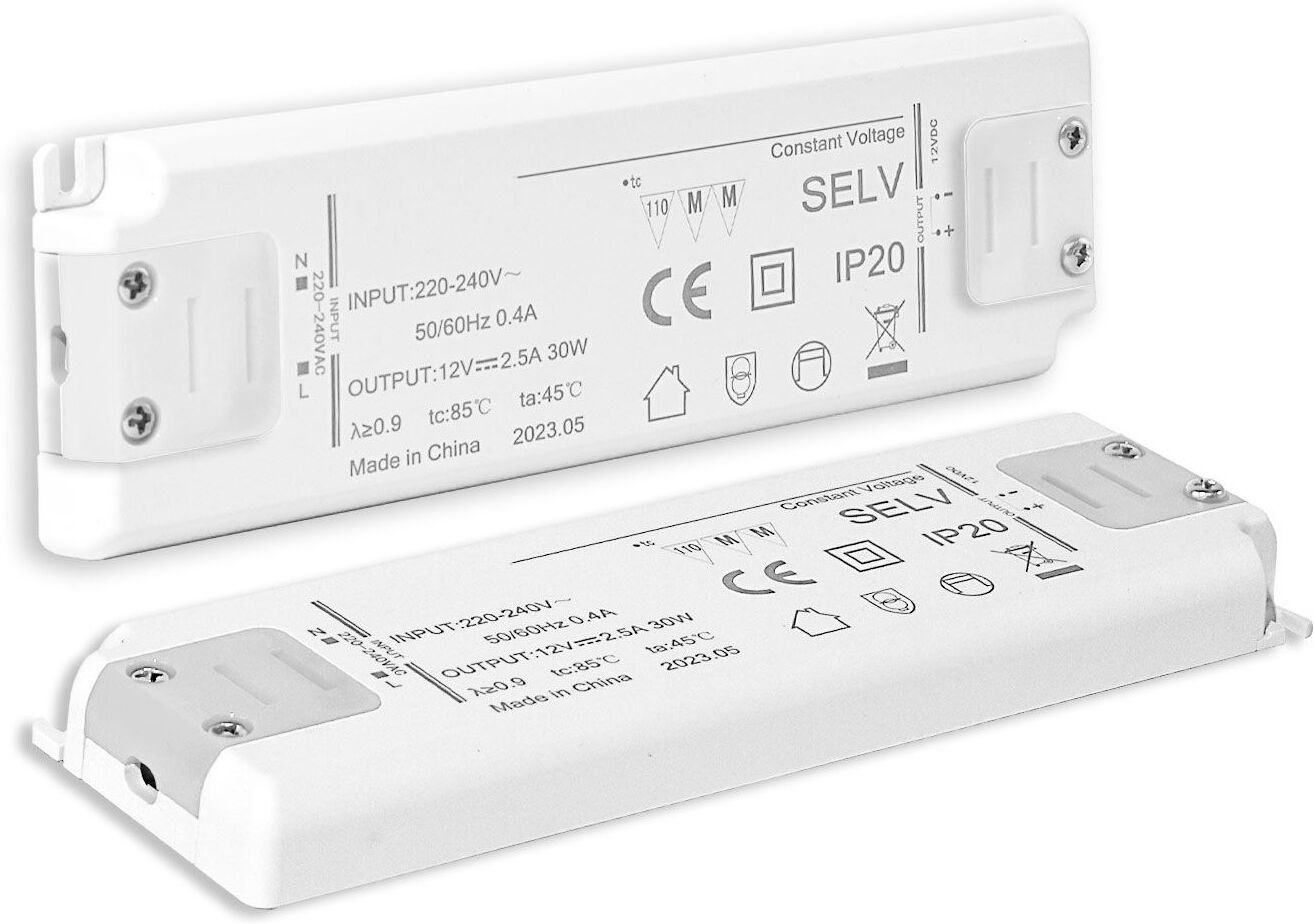 Isoled Led Trafo 12v/dc, 0-30w, Ultraslim, Selv