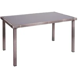 Décoshop26 - Garten-/Balkontisch 120x75cm aus graubraunem Polyrattan 04_0005085