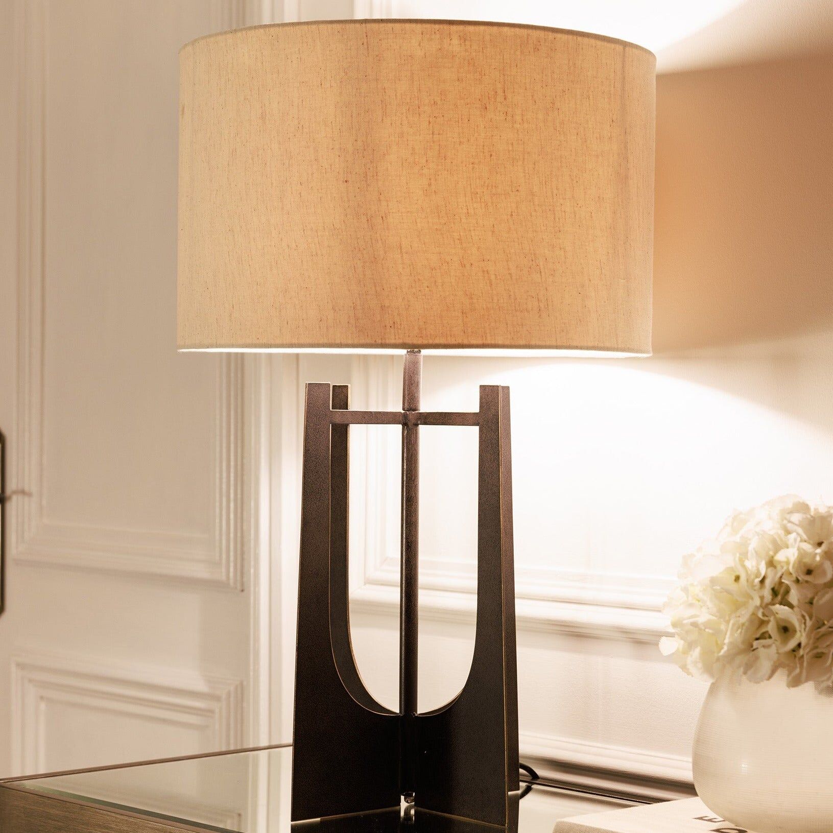 Evelyn Hammered Bronze Table Lamp