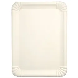 25 Servierplatten, Teller Zuckerrohr `pure` eckig 26 cm x 35 cm weiss