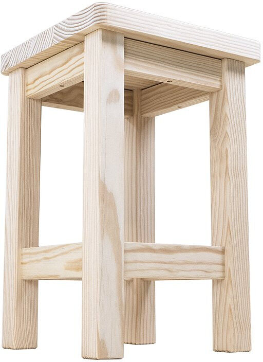ABC MEUBLES Tabouret en bois droit - Blanc