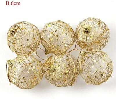 Uplifted Finds 6 Pcs Golden Dusted Christmas Bauble Set   Premium Scale Textured Gold Tree Ornament Infrastructure 6 Pcs 6 Cm
