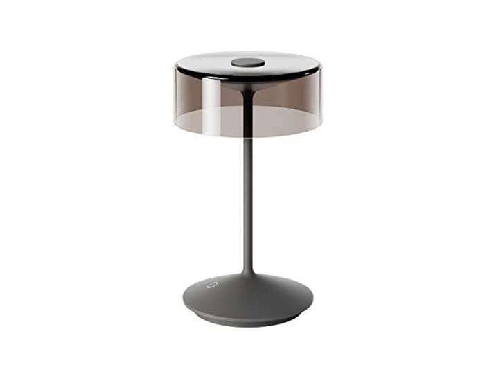 SIGOR Numotion - Dimmbare LED Akku-Tischleuchte Indoor & Outdoor, IP54 spritzwassergeschützt, Höhe 26,5 cm, aufladbar mit Easy Connect, 12 h Leuchtdauer, Graphitgrau