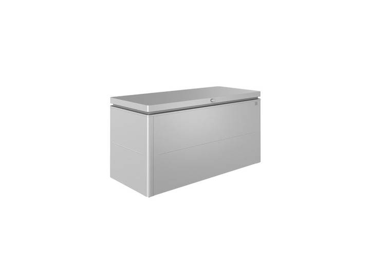 Biohort Kissenbox, Silberfarben, Metall, 160x83.5x70 cm, Qualität aus Österreich, Deckel aufklappbar, absperrbar, integrierte Durchlüftung, wartungsfrei, regenwasserdicht, Gartenzubehör, Gartenbox