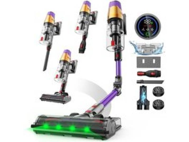 Aspirateur Balai Sans Fil Aspirateur Balai 8 En 1 50Kpa 600W 70Min Avec Écran Tactile Aspirateur Sans Fil Pliable Avec Chargeur Mu