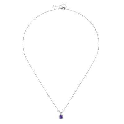 Kette mit Anhänger SMART JEWEL "mit farbigen Ziersteinen, Silber 925", lila, Halsketten, Damen, 45cm, Silber 925 (Sterlingsilber)